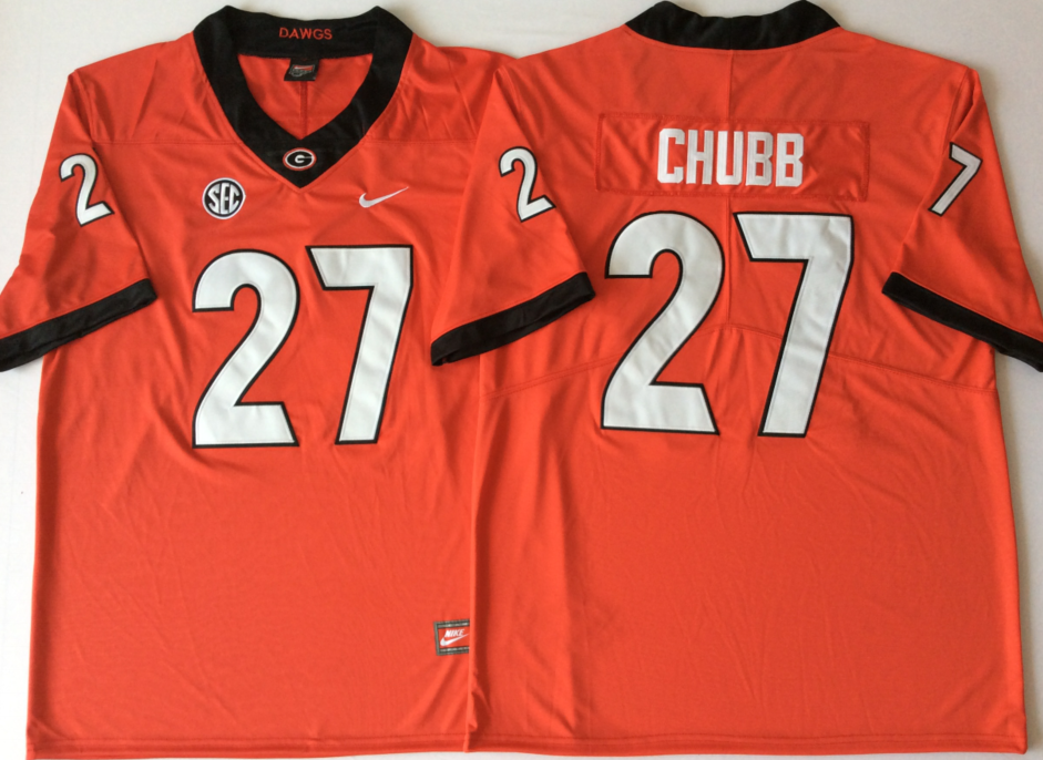 NCAA Men Georgia Bulldogs Red #27 CHUBB->ncaa teams->NCAA Jersey